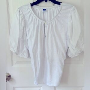 Old Navy White Puff Sleeve Blouse